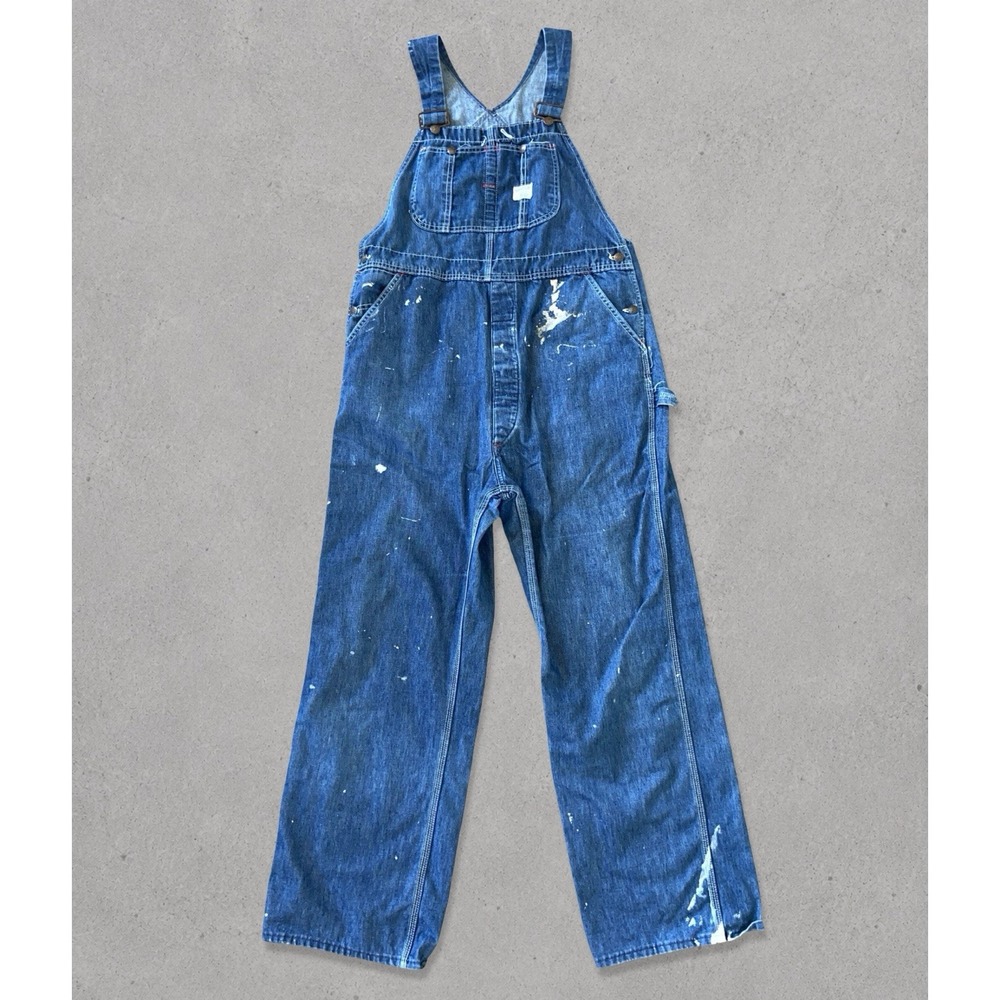 Vintage Big Mac Overalls Denim Union Made USA JCPENNEY Square Bak Size 40